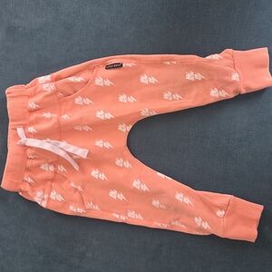 Little Bipsy Coral Jogger Pants with White Lightening Bolt